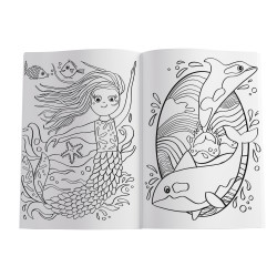 Coloring book Blue sea with st...