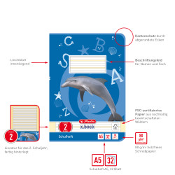 Schulheft A5 x.book 32 Blatt L...