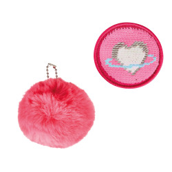 Applikation und Pompom, Pink S...