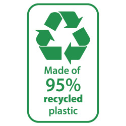 Made of 95% recycled plastic,...
