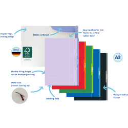 Sammelmappe uni A3 mit Gummiba...