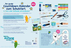 Schulstartkalender Einleger