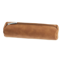 Pencil pouch round, brown