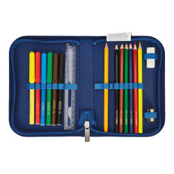 Pencil case 16 pieces Blue Sha...