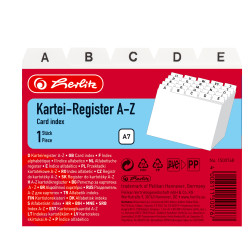 Index card register A7 A-Z whi...