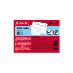 Index card A8 ruled white 170g...