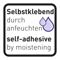 Self-adhesie by moistering DE/...