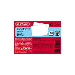 Index card A8 blank white 100...