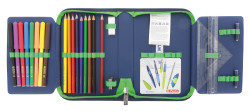 Pencil case 25 pieces Blue/Gre...