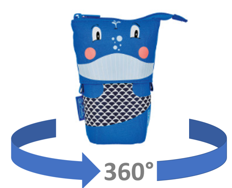 Standing pouch Whale, 360° vie...