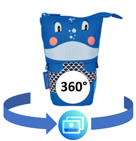 Standing pouch Whale, 360° vie...