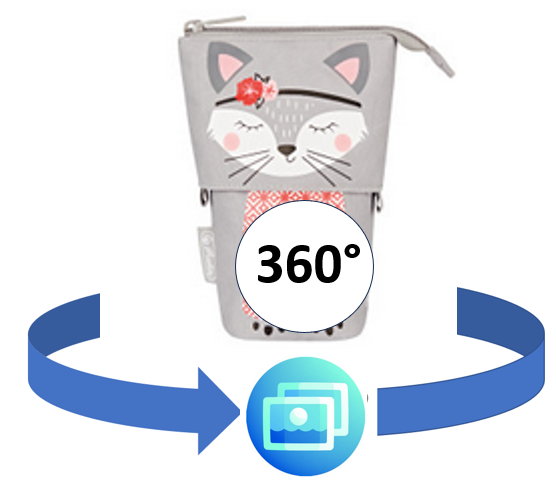 Standing pouch Kitty, 360° vie...