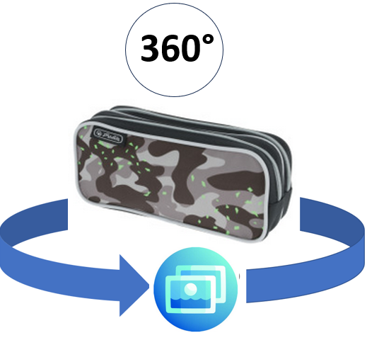 Pouble pencil pouch Camo grey,...