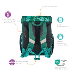 Schoolbag Loop Green Rex backs...