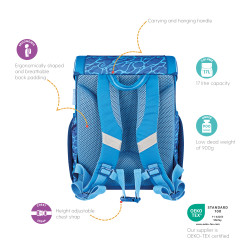 Schoolbag Loop Blue Shark back...