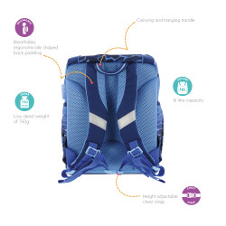 Schoolbag UltraLight Blue Shar...