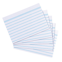 Index cards A8 ruled white, fa...