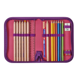 Pencil case Pink Cubes, interi...