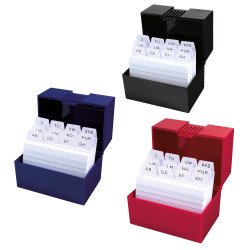 Index card box A8 stuffed open...