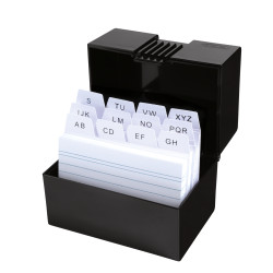 Index card box A8 black, open...