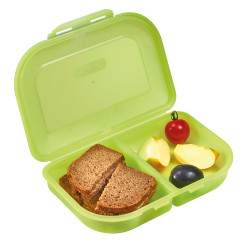 Lunch box green, open with con...