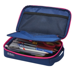 Pencil pouch 2 Go navy/pink, o...