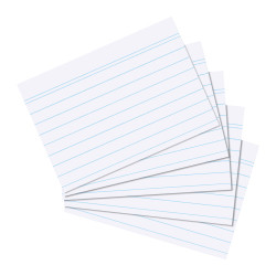 index card A5 ruled white fan