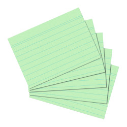 index card A5 ruled green, 100...