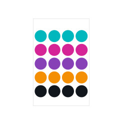 Dot labels coloured 19mm