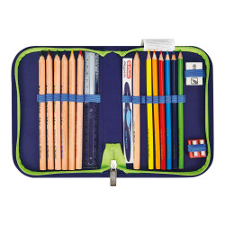 Pencil case Green Goal, open w...