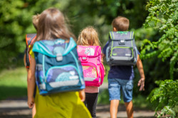 Schoolbag, 2 girls and 1 boy,...