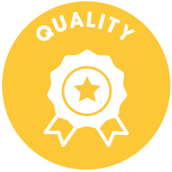 Quality, schoolbag Icon EN