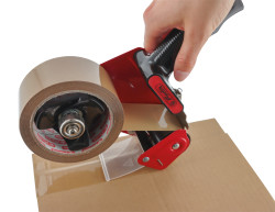 Packing tape dispenser with pr...