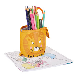 Standing pencil pouch Lion, op...
