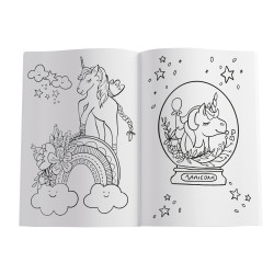 Coloring book unicorn with sti...