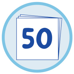 50 sheets, school pad Icon