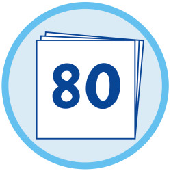 80 sheets, spiral pad icon