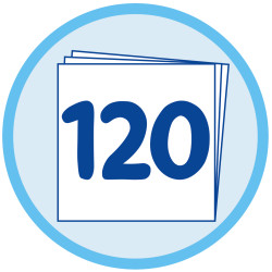 120 sheets, spiral pad icon