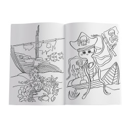 Coloring book Blue sea with st...