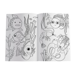 Coloring book Blue sea with st...