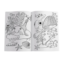 Coloring book Blue sea with st...