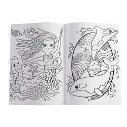 Coloring book Blue sea with st...