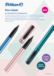 Product detail Ink Roller Pina Colada, assorted colors, 3 colors blue  metallic, rosé metallic and petrol metallic, each including 3 small ink  cartridges, on a blister card with a euro hole