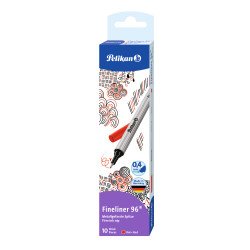 Fineliner 96 red, 10 pieces fo...