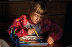 Girl with painting apron, K12...